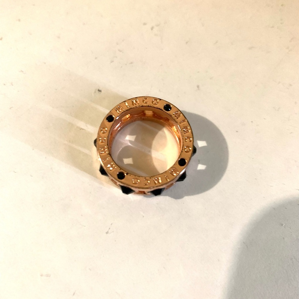 MIMCO Rose Gold Toned Black Studded Ring - Picture 5 of 6